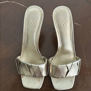 Vince Camuto Metallic Gold Slide Sandals